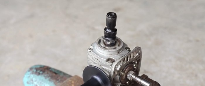 How to assemble a bevel gear for a drill from a broken grinder