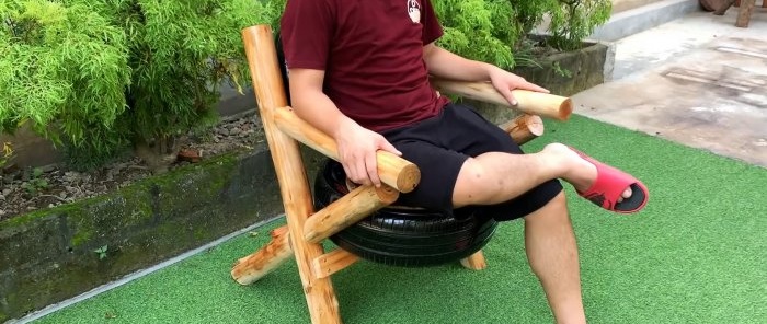 How to make an outdoor chair from old tires