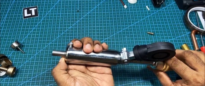 How to make a hot air gun for soldering from a regular soldering iron