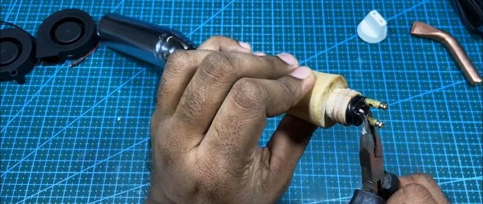 How to make a hot air gun for soldering from a regular soldering iron