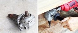 How to assemble a bevel gear for a drill from a broken grinder