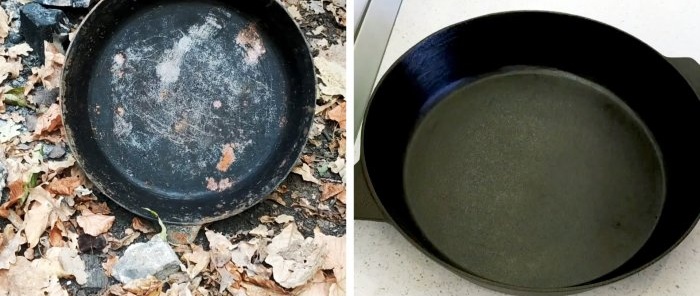 How to restore a cast iron skillet and make it non-stick