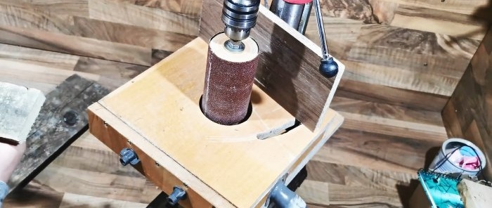 Do-it-yourself grinding thicknesser attachment for a drilling machine