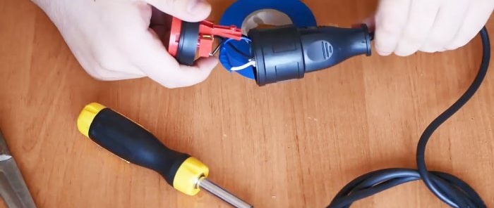 How to assemble a simple extension cord with a soft start for a power tool