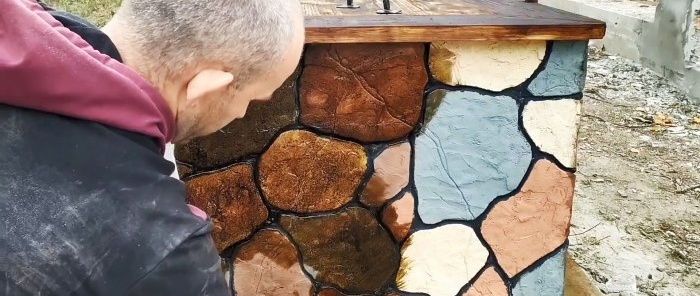 How to make chic stone decor using tile adhesive