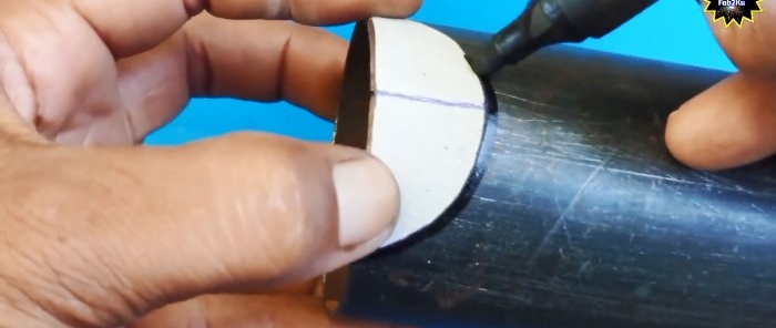 Inserting a pipe into a pipe, how to correctly mark and cut the joining area without special tools