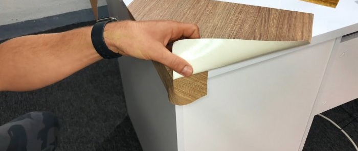 How to stick self-adhesive film on the corners and edges of furniture