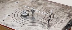 Convenient adjustable compass for marking on sheet steel from an old speaker