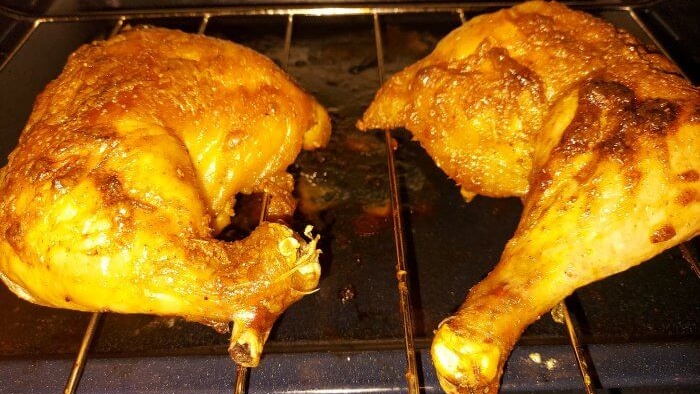 Chicken cooked on a wire rack in the oven An underrated recipe for crispy skin