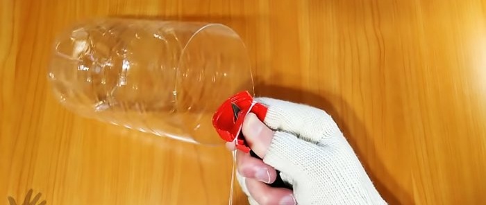 How to unravel a PET bottle onto a ribbon without a bottle cutter