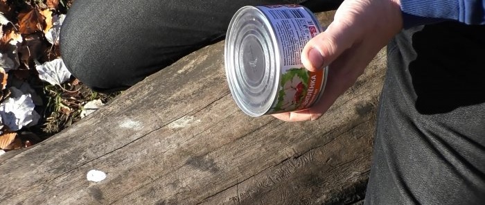 How to start a fire using a tin can