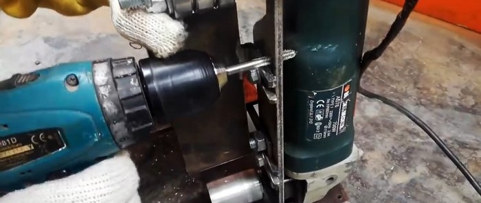 How to make a belt grinder from a grinder with your own hands