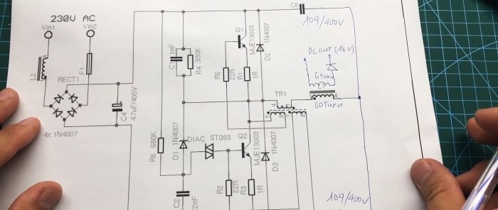 How to convert an energy-saving lamp into a 12 V power supply