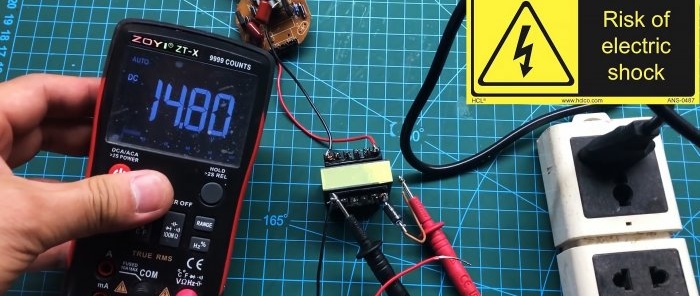 How to convert an energy-saving lamp into a 12 V power supply