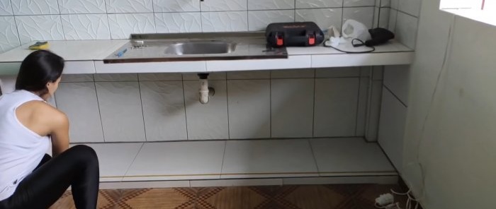 How to make a cabinet under a sink or bathtub from PVC panels in 1 hour