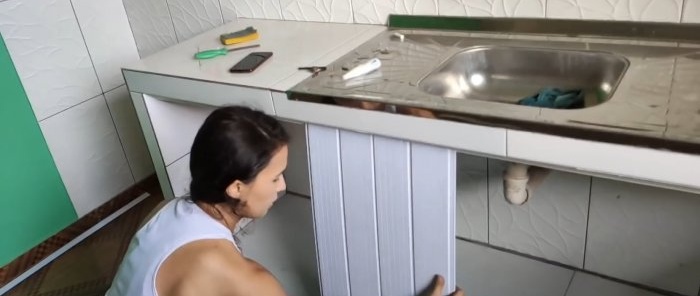 How to make a cabinet under a sink or bathtub from PVC panels in 1 hour