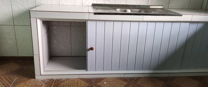 How to make a cabinet under a sink or bathtub from PVC panels in 1 hour