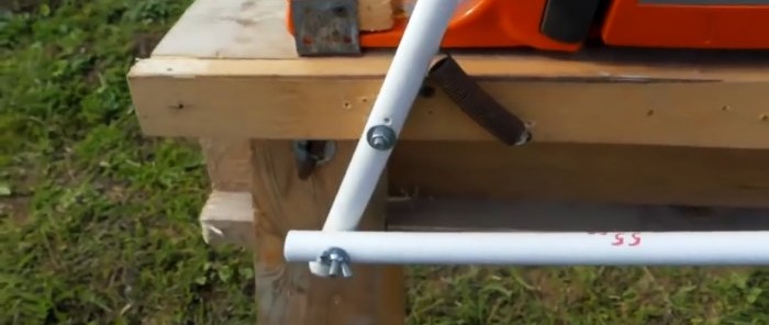 How to make a chainsaw-based machine for quickly sawing boards or branches for firewood