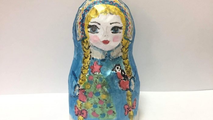 Christmas tree toy Snow Maiden made of papier-mâché