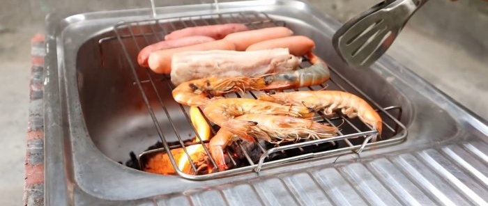 How to cheaply make an outdoor oven from an old sink