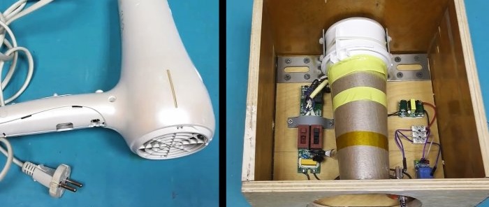 How to make an automatic dryer from a broken hair dryer