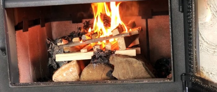 How to put wood in a stove to increase the burning time several times