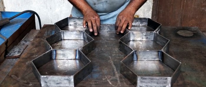 How to make a mold from scrap metal and cast paving tiles cheaply