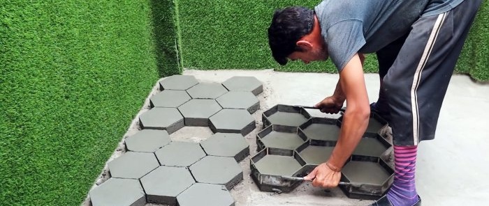 How to make a mold from scrap metal and cast paving tiles cheaply