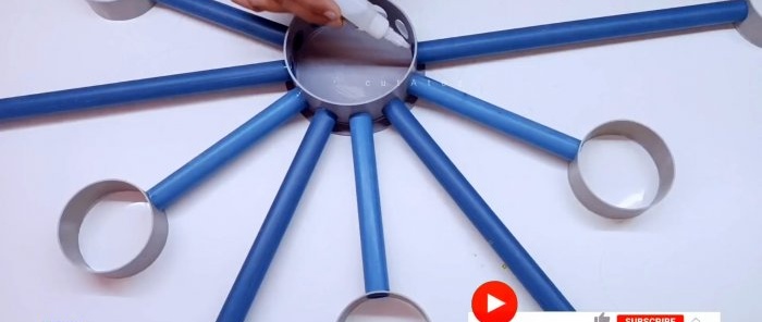 How to make a modern LED chandelier from PVC pipe