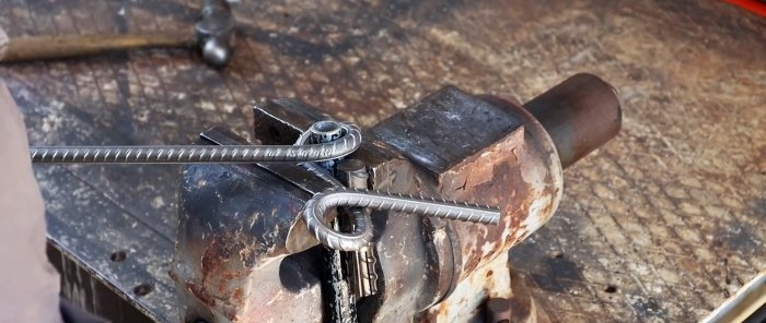 How to tie steel reinforcement without heating into a sea knot