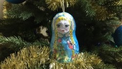 Christmas tree toy “Snow Maiden” made of papier-mâché