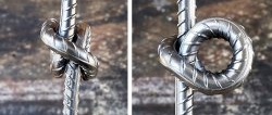 How to “tie” steel reinforcement without heating into a marine knot