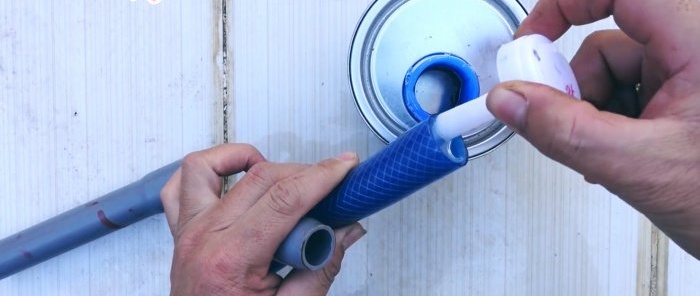 How to securely connect a plastic pipe to a garden hose without special fittings and clamps