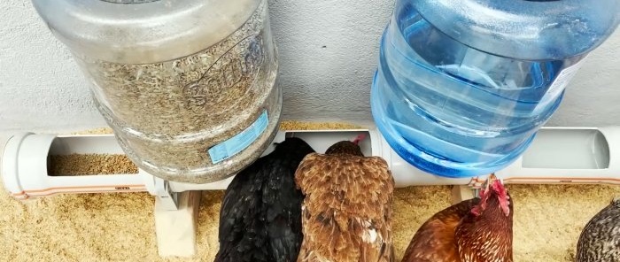 Long-lasting poultry feeder made of PVC pipes