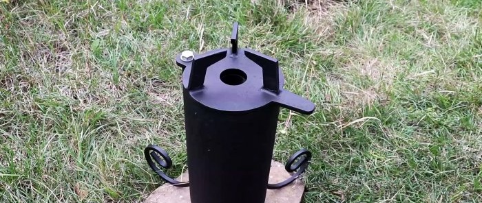 How to make a simple stove from a pipe with a one-time filling and adjustable flame