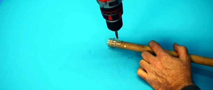 2 options for how to repair the plastic mount on the handle of a broom or mop brush