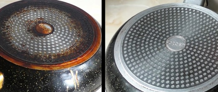 How to clean non-stick cookware from carbon deposits with what you already have in the kitchen