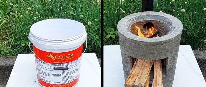 How to make a smokeless stove using cement and a couple of plastic buckets