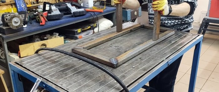 How to make a reliable stand for convenient sawing of boards and logs of different sizes