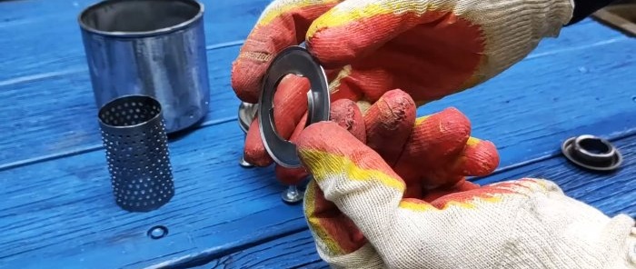 How to make a hand or tent warmer from a used oil filter