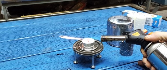 How to make a hand or tent warmer from a used oil filter