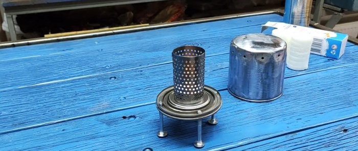 How to make a hand or tent warmer from a used oil filter