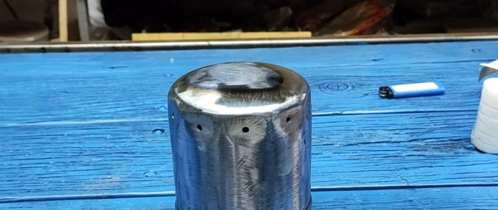 How to make a hand or tent warmer from a used oil filter