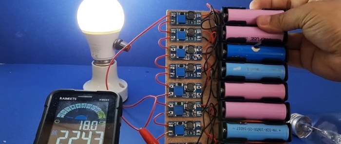 How to connect low-voltage converters in series and get 220 V