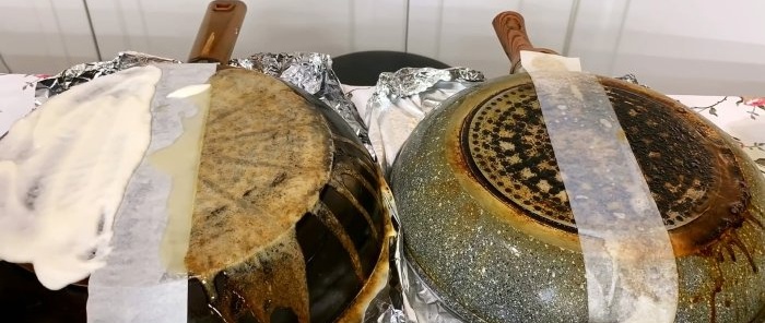 What is the best way to clean a frying pan from carbon deposits? Chemistry or folk remedy