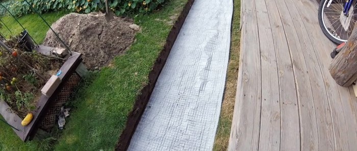 A fairly inexpensive way to make a garden path without concrete