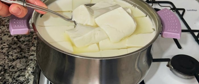 Recipe for tender brine cheese with a minimum amount of ingredients