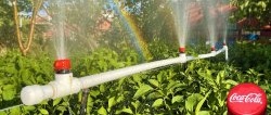 Efficient garden sprinkler made from PP pipes and PET bottles