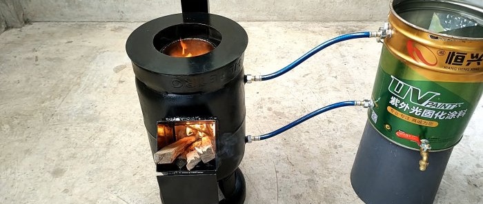 How to make a 2 in 1 wood stove from a gas cylinder with parallel heating of water