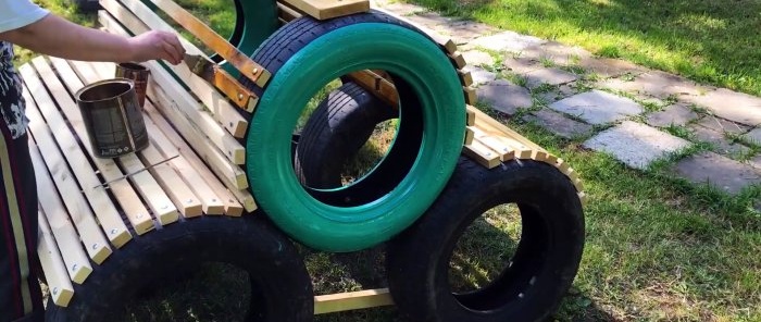 How to make a bench from old tires